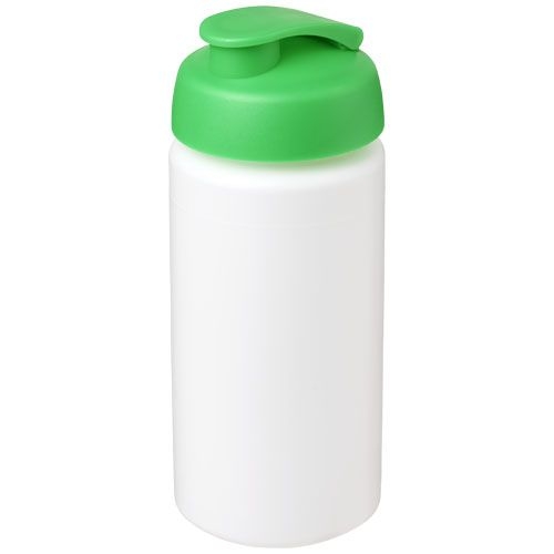 PF210072-7Baseline® Plus grip 500 ml Sportflasche mit Klappdeckel_ weiss_gruen PF210072-7Baseline® Plus grip 500 ml Sportflasche mit Klappdeckel_ weiss_gruen