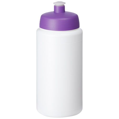 PF210687-10Baseline® Plus grip 500 ml Sportflasche mit Sportdeckel_ weiss_lila PF210687-10Baseline® Plus grip 500 ml Sportflasche mit Sportdeckel_ weiss_lila