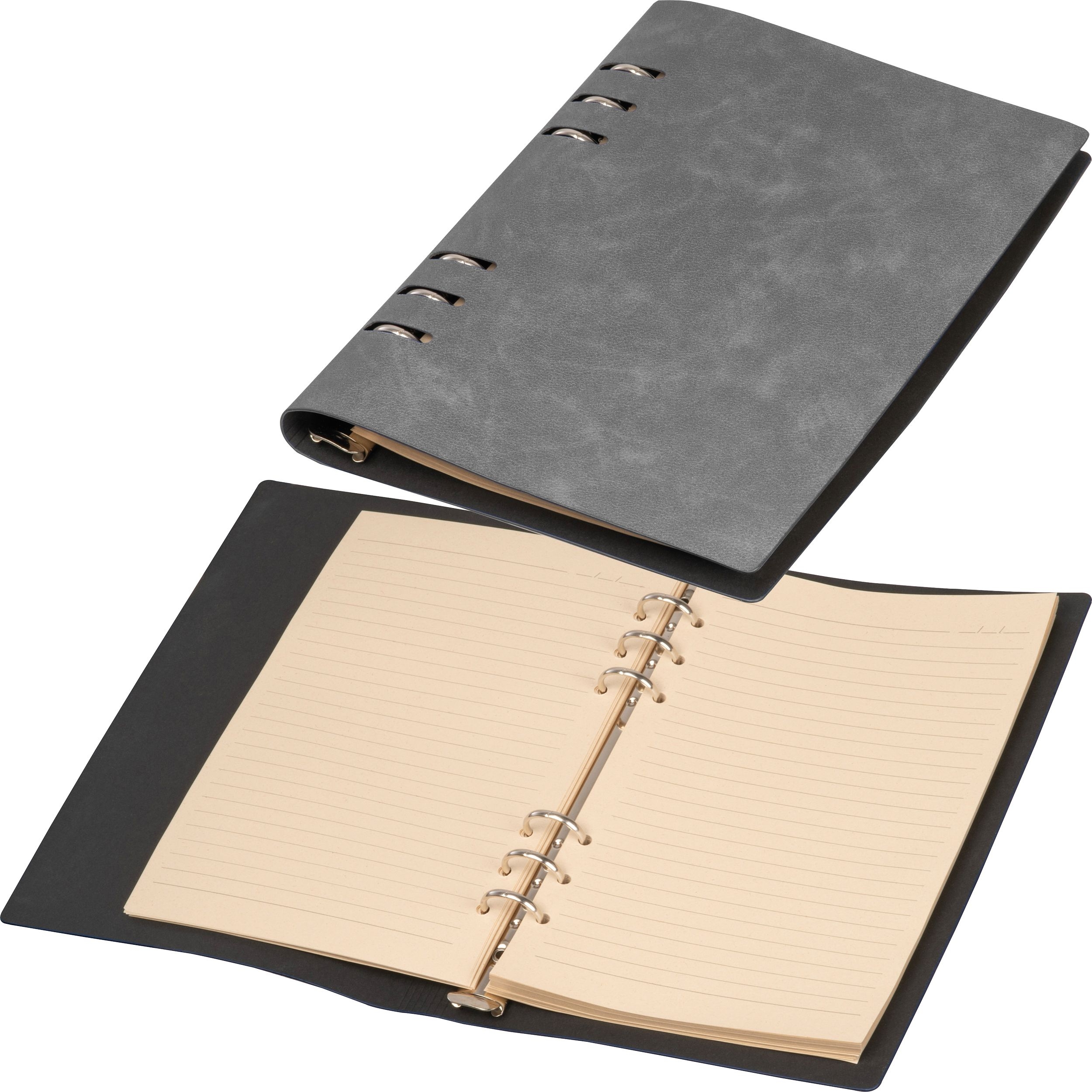 MA25253-07A5 Ringbuch mit PU-Einband ROSARIA_ silbergrau