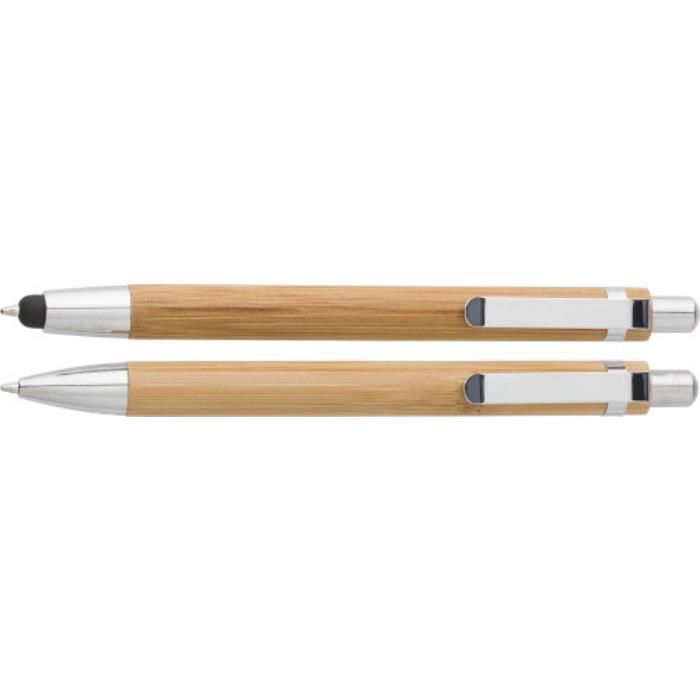 Kugelschreiber-Set aus Bambus Darlene, Braun