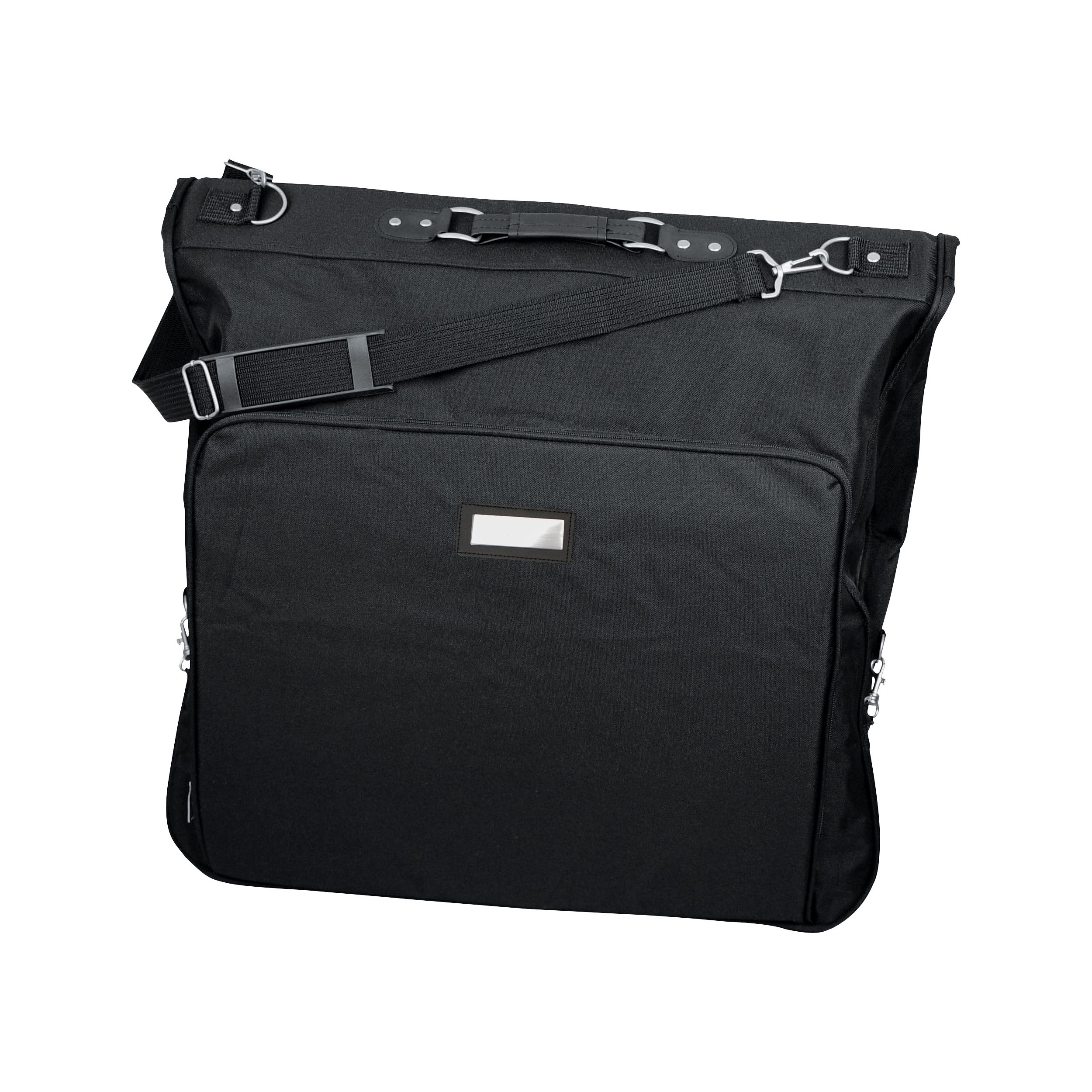 MA63801-03Kleidersack aus Polyester mit Metallschild_ schwarz