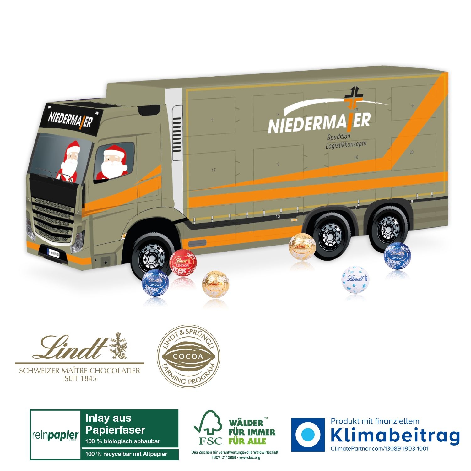 CD55353-023D Adventskalender Lindt „LKW“ Organic_ Individuelles Motiv
