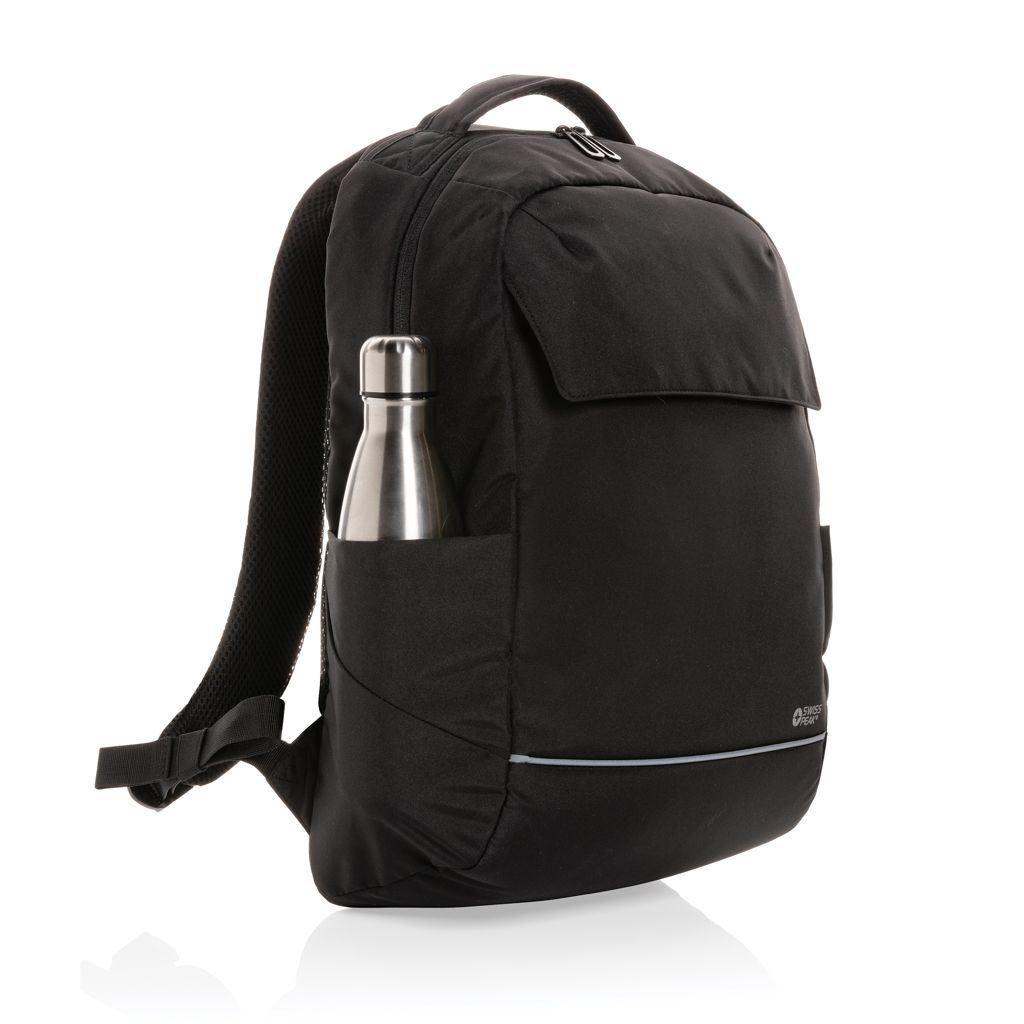 XDP763.03-1Swiss Peak Brooke AWARE™ 15_6_ Laptop-Rucksack aus rPET_ schwarz