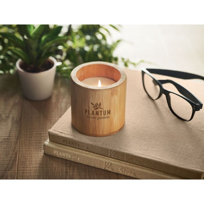 MO6668-40Giza Kerze mit Halter 160 g_ Holz