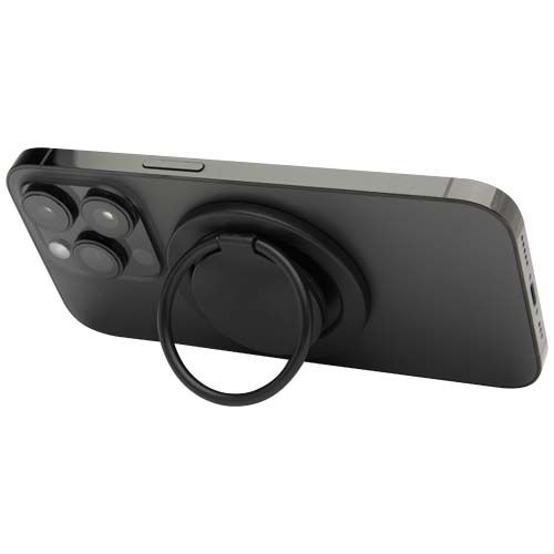 PF124462-2Albali Magnetische Smartphonehalterung  aus recyceltem Kunststoff mit Ringstaender_ schwarz