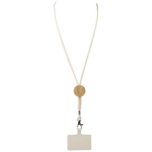 PF124456-1Adhab Smartphone Lanyard mit Bambusdetails_ weiss