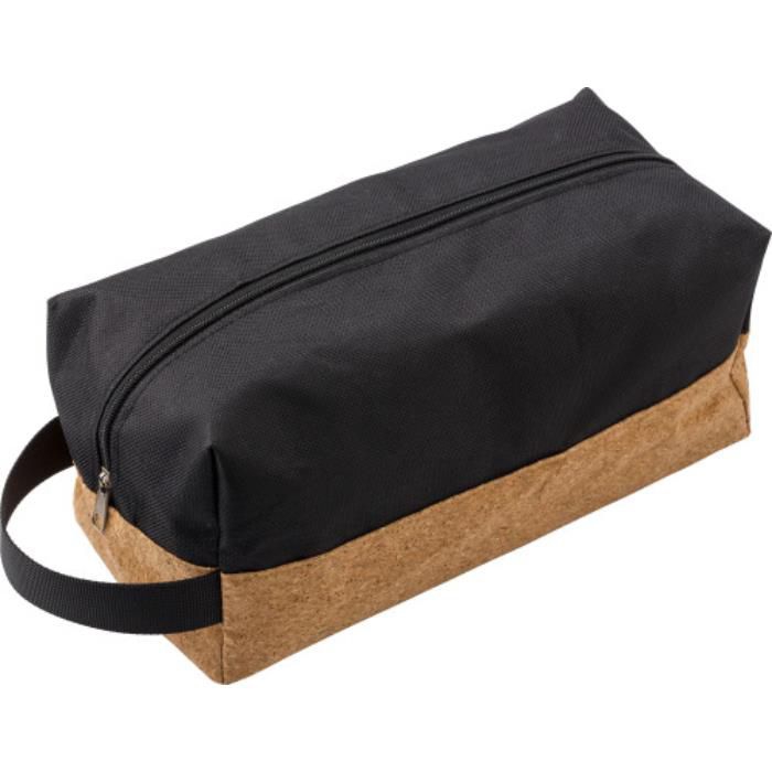 GI676271-01Kulturtasche aus Polyester und Kork Lynn_ Schwarz GI676271-01Kulturtasche aus Polyester und Kork Lynn_ Schwarz