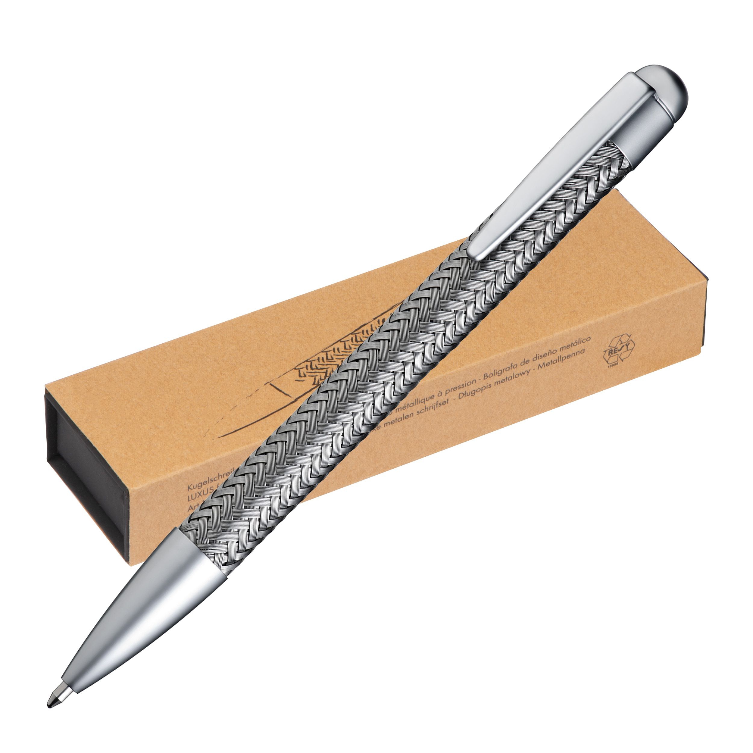Kugelschreiber aus Metall, silbergrau