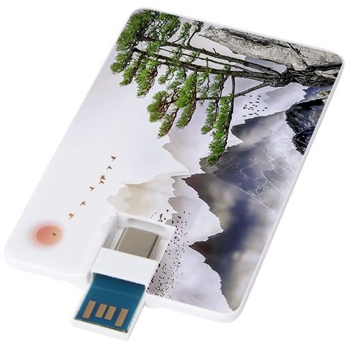 PF123749-1Duo slim 32 GB USB-Stick mit Typ-C und USB-A 3.0_ weiss_ 32 GB