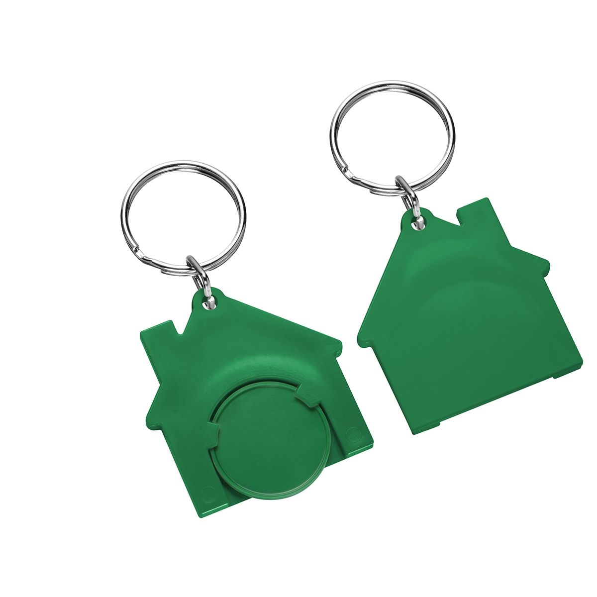 HE7516R-2-2Chiphalter mit 1€-Chip _Haus_ gruen_ gruen HE7516R-2-2Chiphalter mit 1€-Chip _Haus_ gruen_ gruen