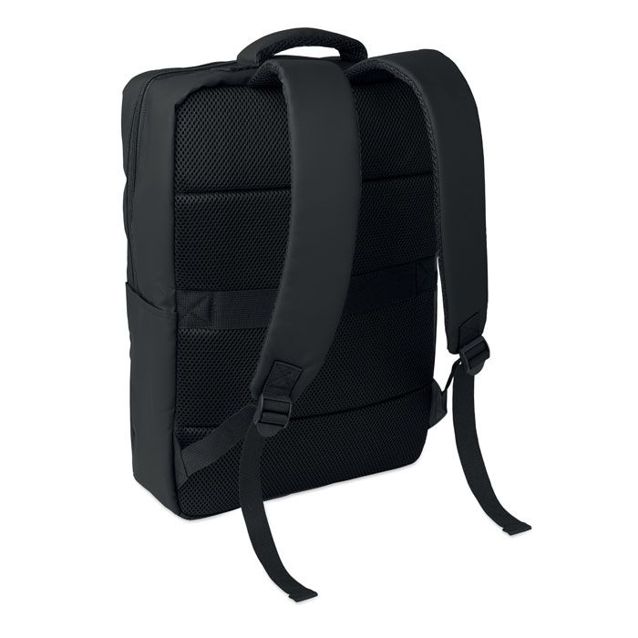 MO3208-03Metro 15_ PU RPET Laptop-Rucksack_ schwarz