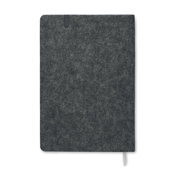 MO2553-15Corkbook DIN A5 Notizbuch RPET-Filz_ steingrau