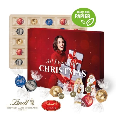 CD55403-01Adventskalender Lindt Lindor mit Santa _ Engel_ Motiv-Vorlage