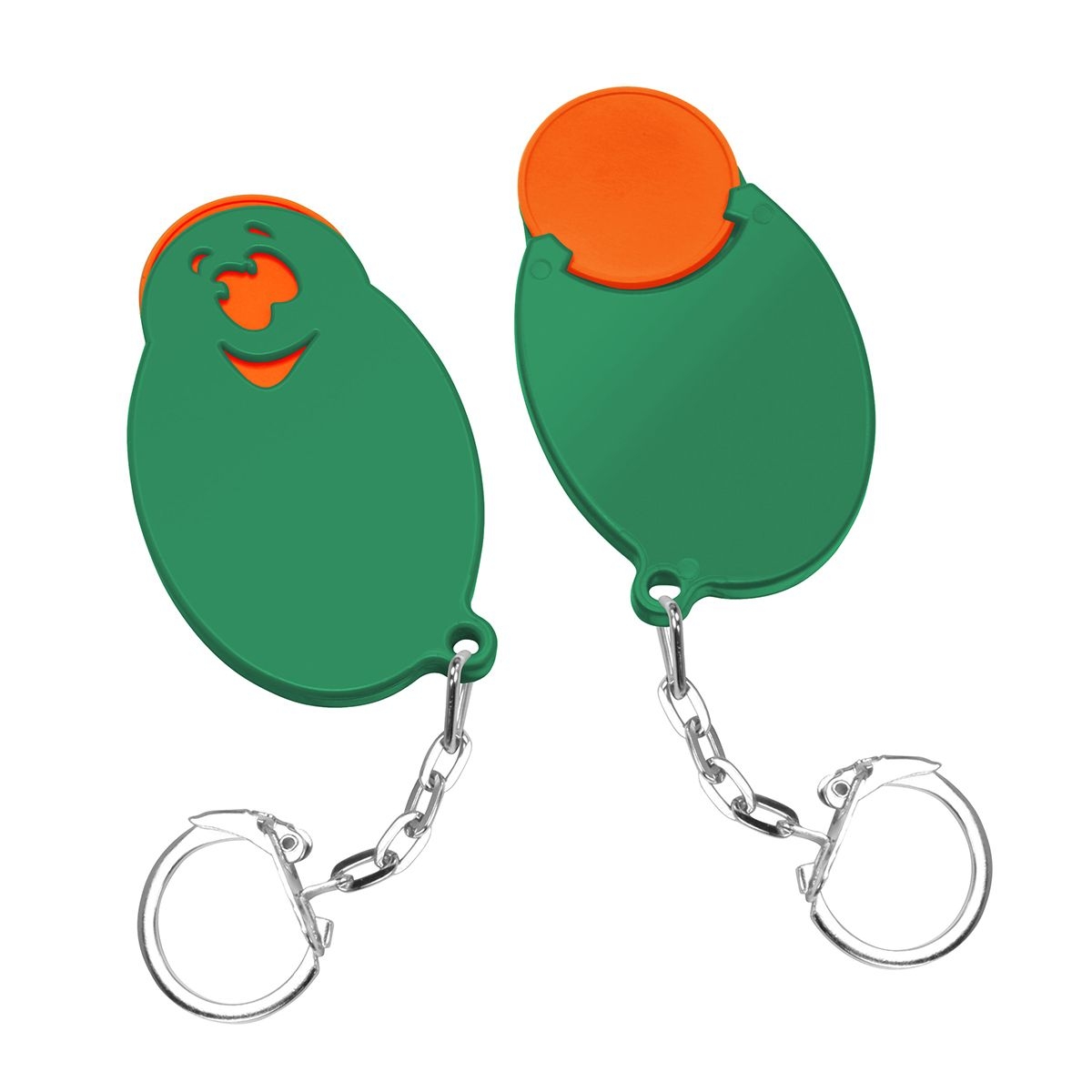 HE7855K-5-2Chiphalter mit 1€-Chip _Gesicht_ orange_ gruen