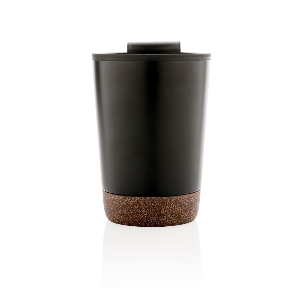 XDP435.07-1RCS recycelter Edelstahl-Kaffeebecher mit Kork_ schwarz