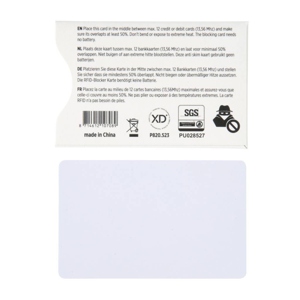 XDP820.52-3RFID Anti-Skimming-Karte mit aktivem Stoerchip_ weiss