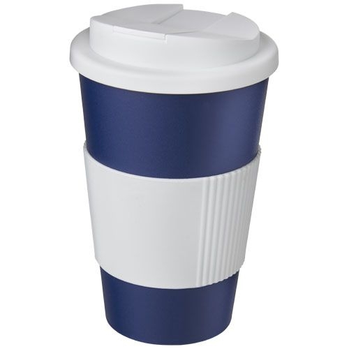 PF210696-16Americano® 350 ml Isolierbecher mit Schutzring _ auslaufsicherem Schraubverschluss_ blau_weiss
