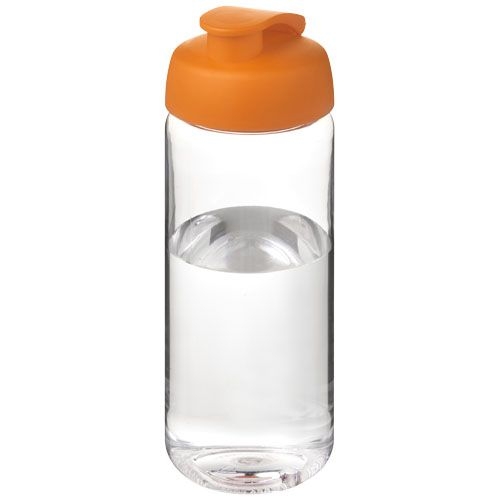 PF210445-11H2O Active® Octave Tritan™ 600-ml-Sportflasche mit Klappdeckel_ transparent klar_orange PF210445-11H2O Active® Octave Tritan™ 600-ml-Sportflasche mit Klappdeckel_ transparent klar_orange