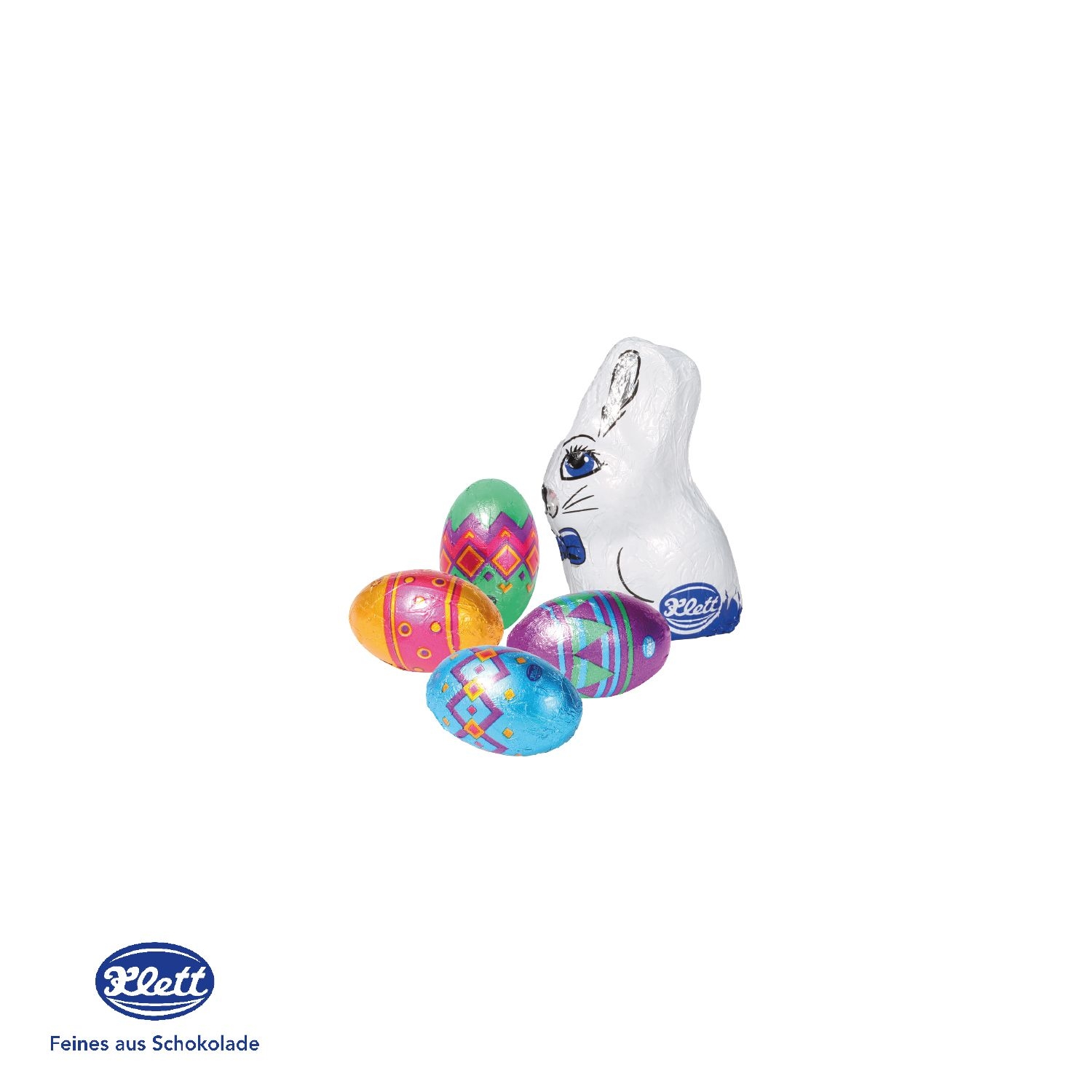 CD94715-013D Praesent Transporter Ostern mit Klett Schokoladenmischung_ Schokoladenmischung