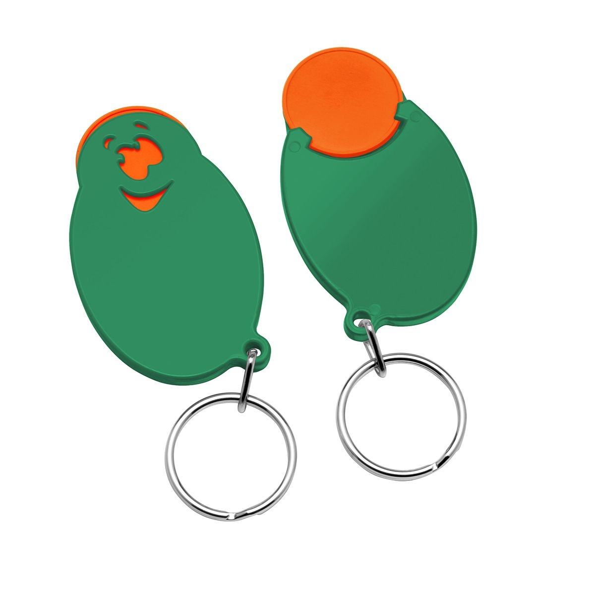 HE7855R-5-2Chiphalter mit 1€-Chip _Gesicht_ orange_ gruen