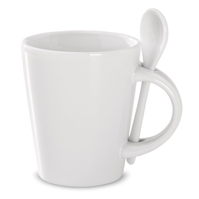 MO8442-06Sublimkonik Tasse mit Loeffel Sublimation_ weiss