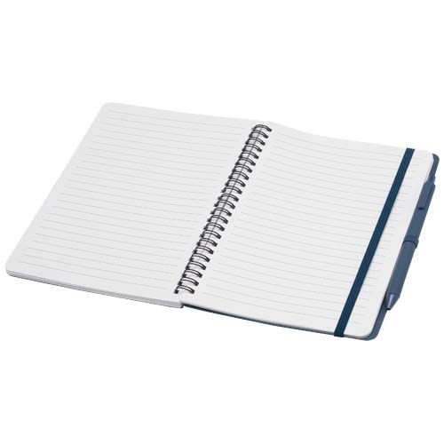 PF107901-1Thalaasa A5 Hardcover Notizbuch mit Kugelschreiber _schwarze Mine_ Ozeanblau