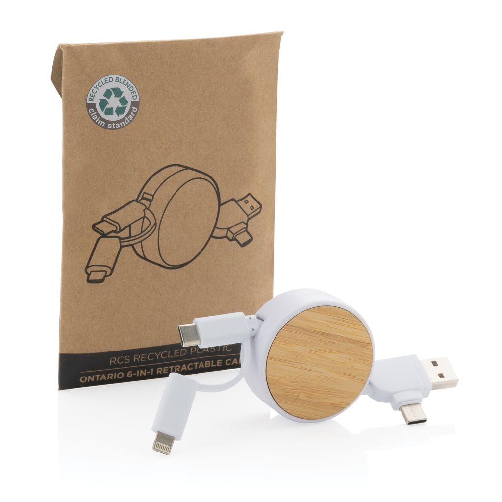 XDP302_37-3Ontario ausziehb. 6-in-1 Kabel aus RCS recyceltem Kunststoff_ weiss