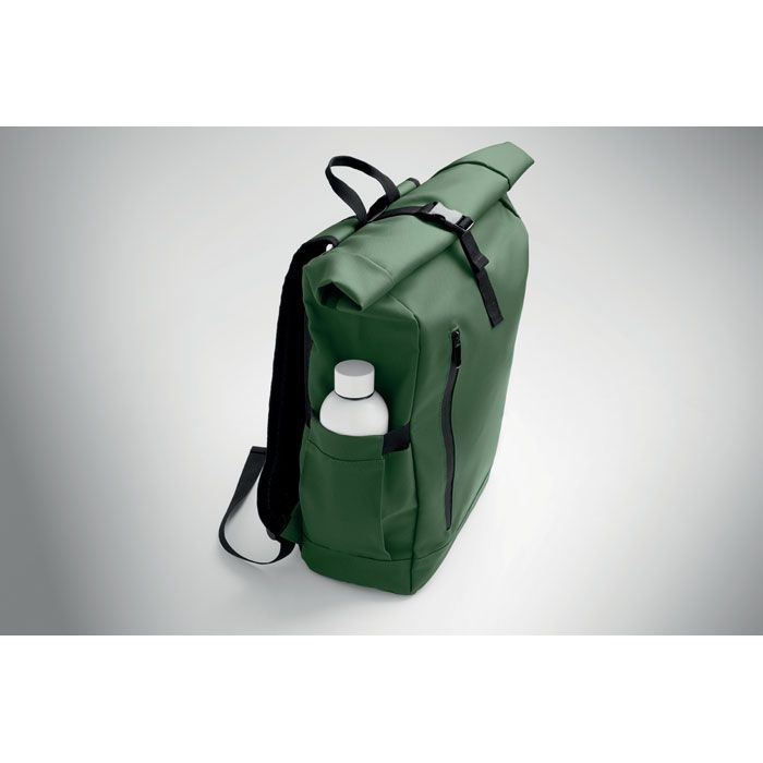 MO2643-60Bangkok Roll Rolltop-Rucksack 600D RPET_ dunkelgruen