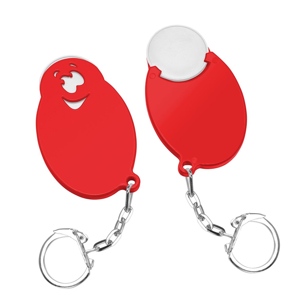 HE7855K-0-1Chiphalter mit 1€-Chip _Gesicht_ weiss_ rot