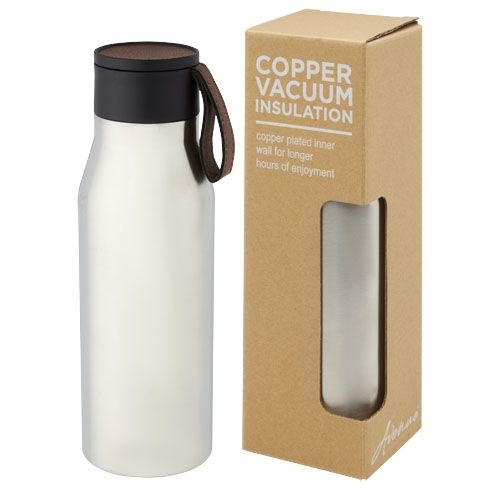 PF100668Ljungan 500 ml Kupfer-Vakuum Isolierflasche mit PU Kunststoffband und Deckel
