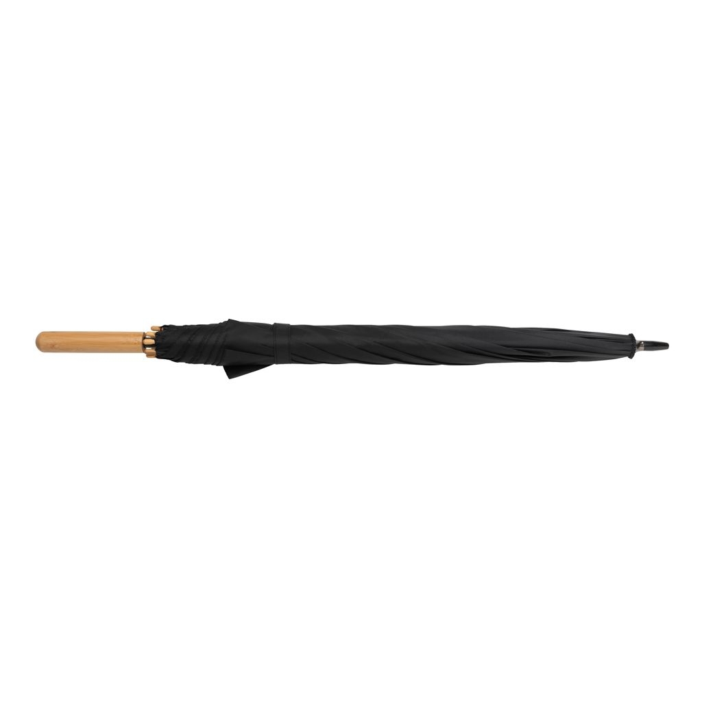 XDP850.65-123_ Impact AWARE™ RPET 190T Auto-Open Bambus-Schirm_ schwarz