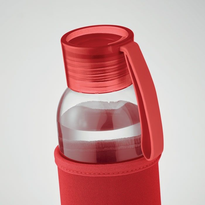 MO2089-05Ebor Flasche recyceltes Glas 500 ml_ rot