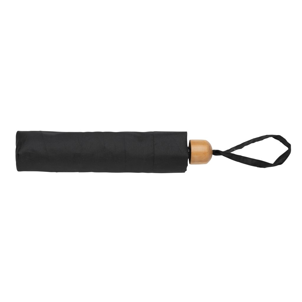 XDP850_57-120.5_ Impact AWARE™ RPET 190T Pongee Bambus Mini-Schirm_ schwarz