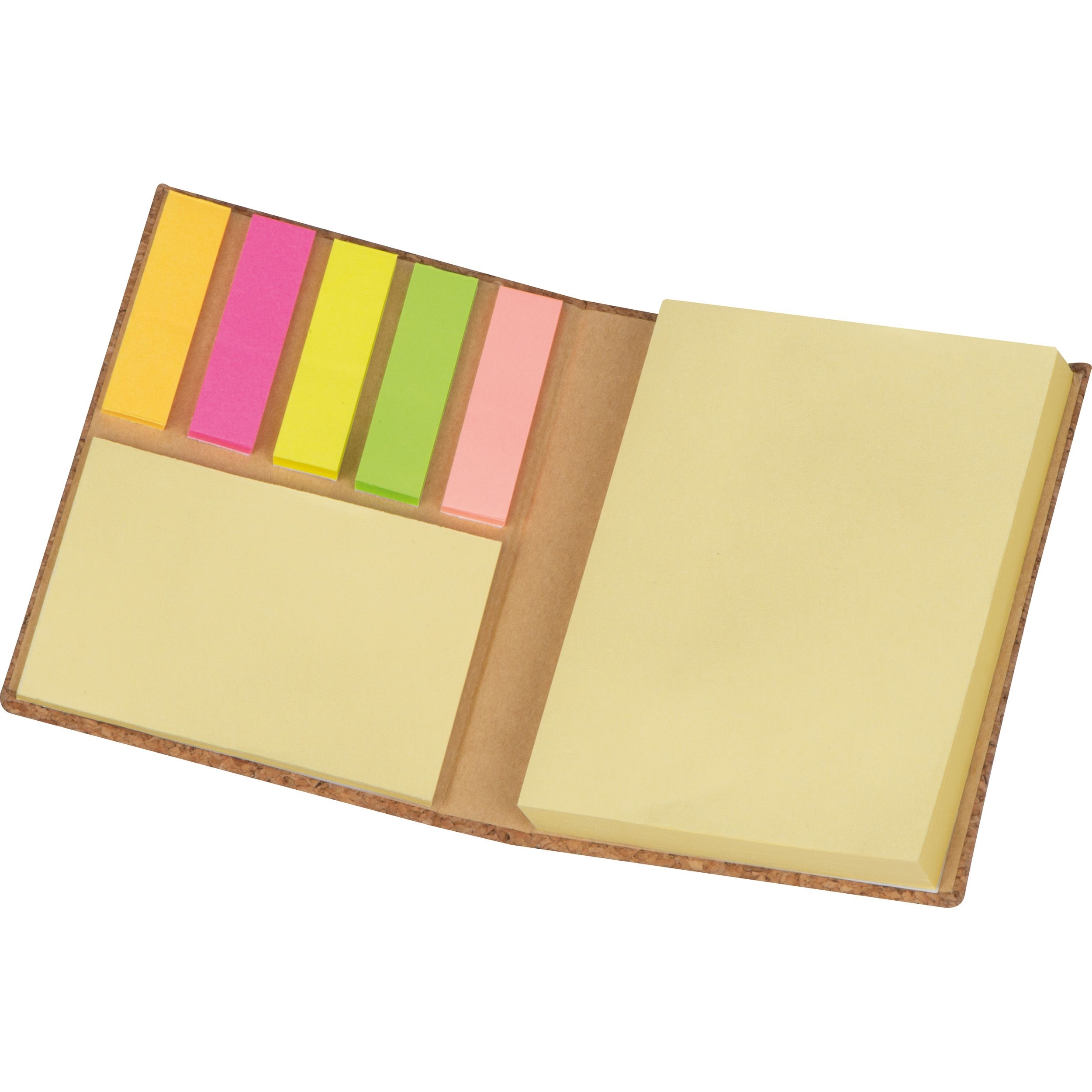 MA21354-13Haftmarker- und Haftnotizbuch mit Korkumschlag_ beige