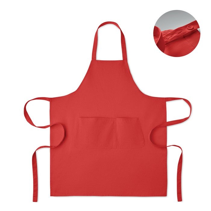 MO2249-05Gamma Kuechenschuerze Organic Cotton_ rot
