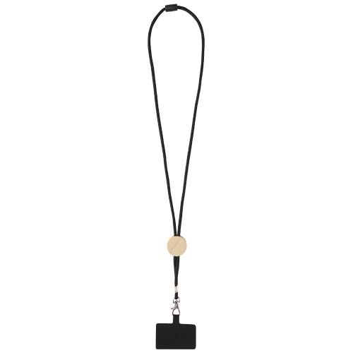 PF124456-2Adhab Smartphone Lanyard mit Bambusdetails_ schwarz