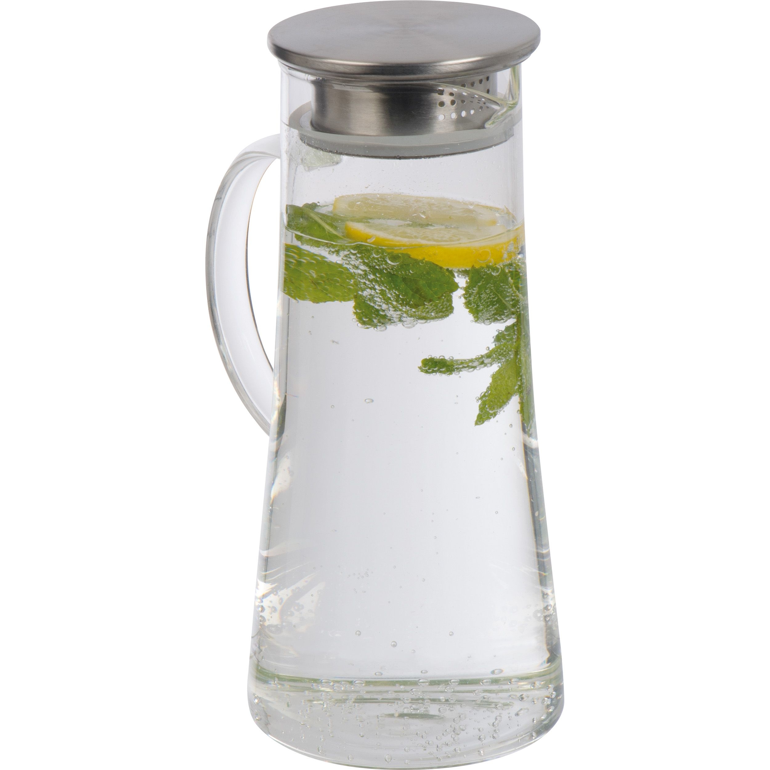 MA80798-66Glaskaraffe mit Edelstahldeckel_ 1.350ml_ transparent