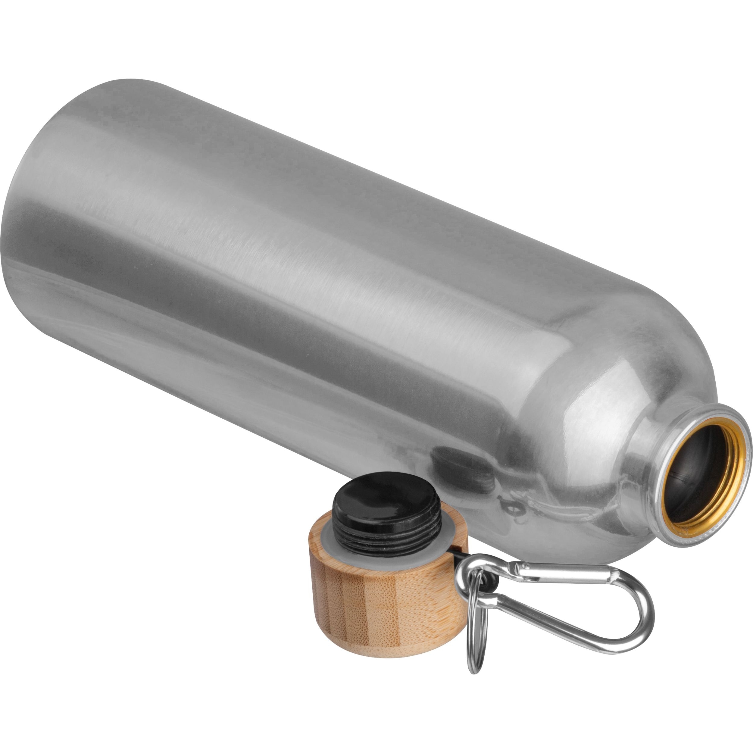 MA84971-07Edelstahltrinkflasche mit Karabiner_ 750ml RUTH_ silbergrau