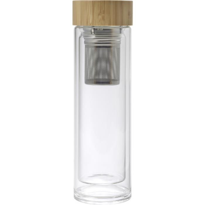 GI9135-11Doppelwandige Glasflasche Vicente_ Braun