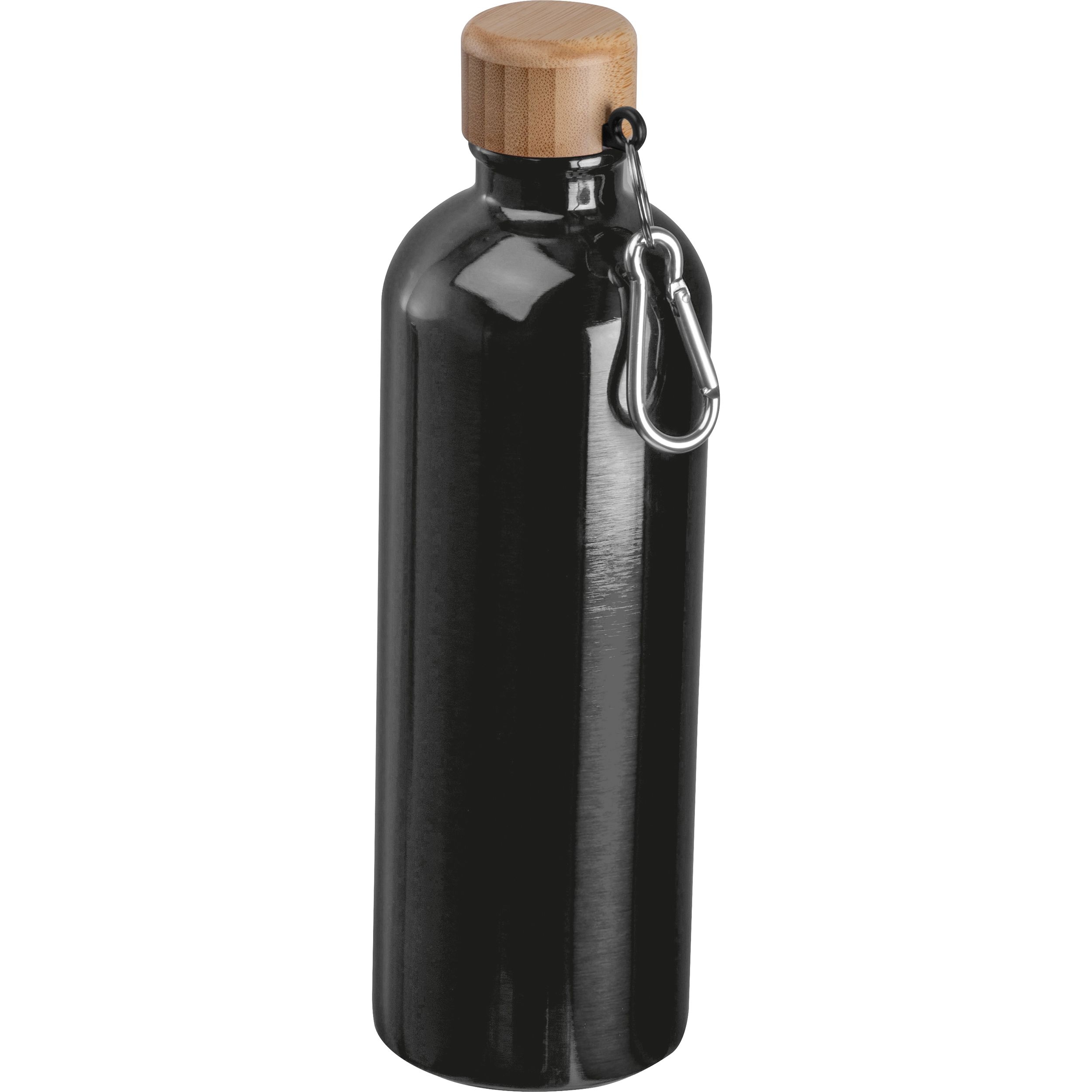 MA84971-03Edelstahltrinkflasche mit Karabiner_ 750ml RUTH_ schwarz