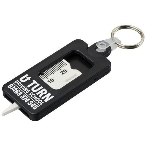 PF210190-3Kym Reifenprofilmesser Schluesselanhaenger aus recyceltem Material_ schwarz