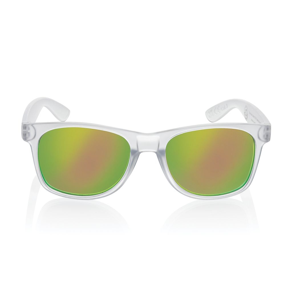 XDP453_87-03Gleam Sonnenbrille aus RCS rec. PC mit verspiegelten Glaesern_ weiss