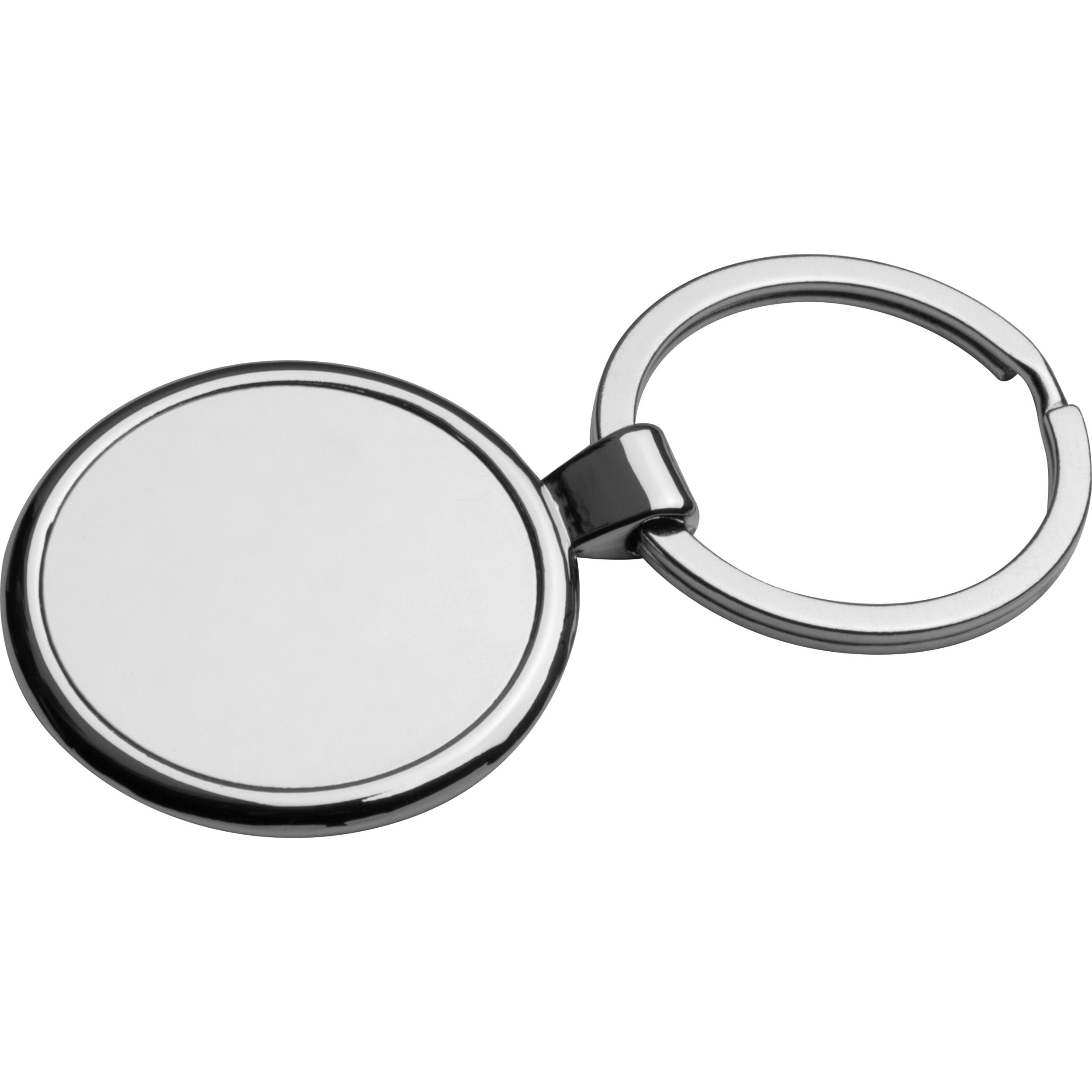 MA92211-07Metall Schluesselanhaenger_ rund mit glaenzendem Innenteil_ silbergrau