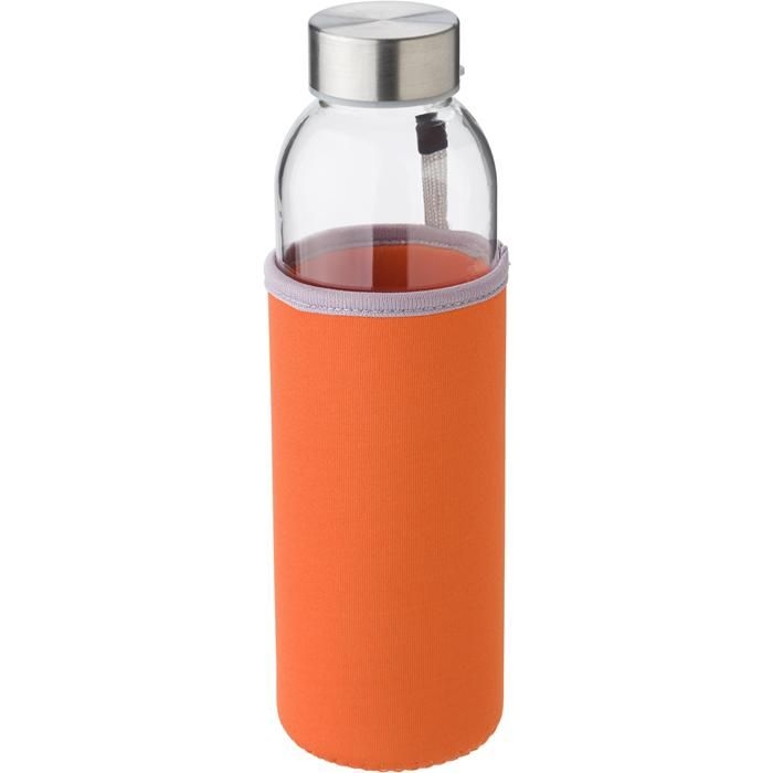 GI9301-19Glasflasche _500ml_ mit einem Neoprenhuelle Nika_ lime