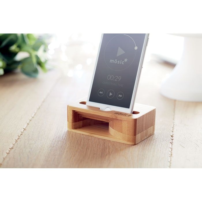 MO9706-40Caracol Smartphone Halter_Verstaerker_ Holz