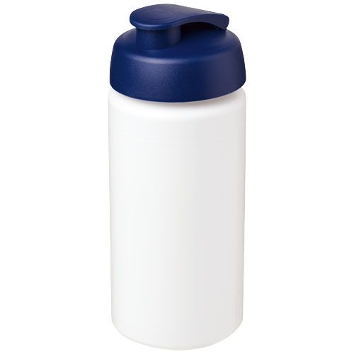 PF210072-3Baseline® Plus grip 500 ml Sportflasche mit Klappdeckel_ weiss_blau PF210072-3Baseline® Plus grip 500 ml Sportflasche mit Klappdeckel_ weiss_blau