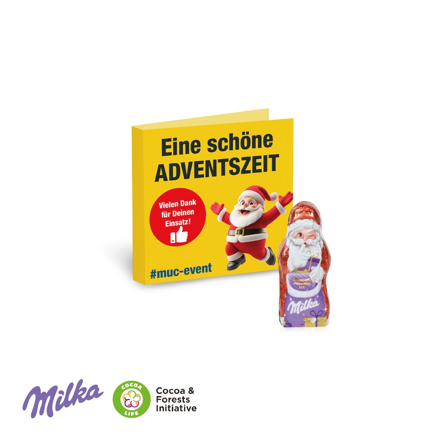 CD95574-01Werbe-Klappkarte mit Weihnachtsmann von Milka_ Milka Weihnachtsmann