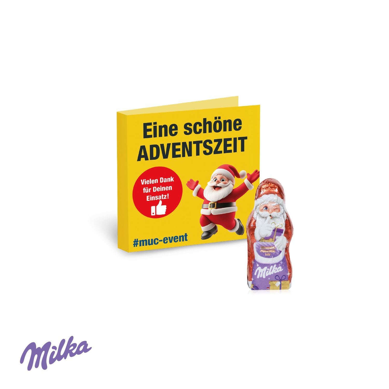 CD95574-01Werbe-Klappkarte mit Weihnachtsmann von Milka_ Milka Weihnachtsmann