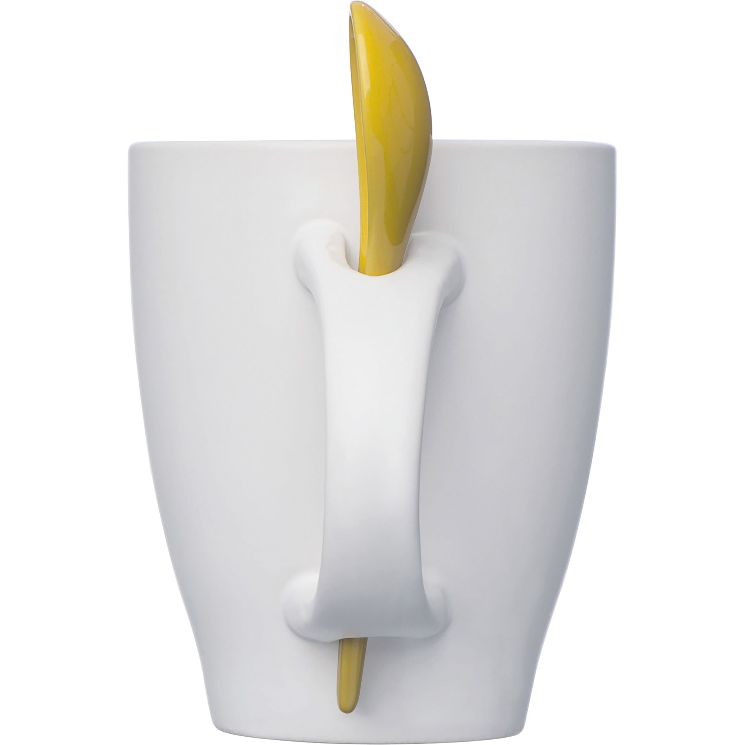 MA85095-08Tasse aus Porzellan mit Loeffel_ 250ml_ gelb