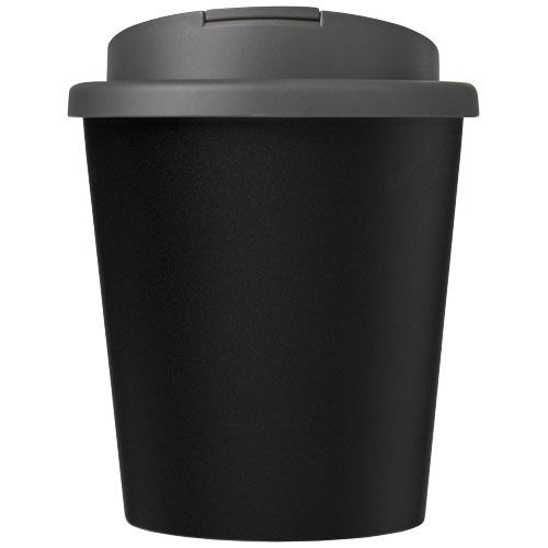 PF210455-12Americano® Espresso Eco 250 ml recycelter Isolierbecher mit auslaufsicherem Deckel _ schwarz_grau